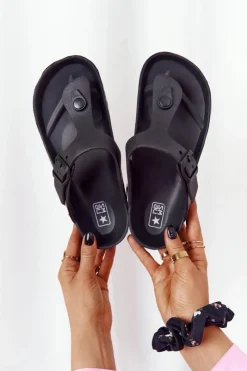 Outlet Damskie Gumowe Klapki Japonki Czarne Alma Damskie Klapki Damskie Japonki|Klapki Damskie Klasyczne