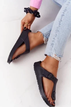 Outlet Damskie Gumowe Klapki Japonki Czarne Alma Damskie Klapki Damskie Japonki|Klapki Damskie Klasyczne