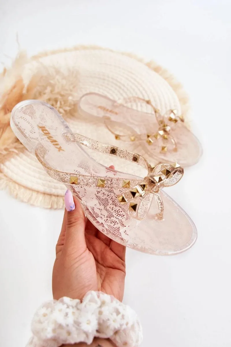 Hot Damskie Gumowe Klapki Japonki Nude Monise Damskie Klapki Damskie Japonki