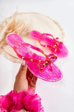 New Damskie Gumowe Klapki Japonki Różowe Monise Damskie Klapki Damskie Japonki