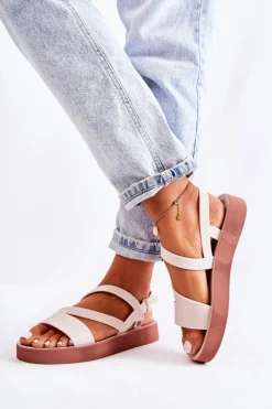 Sandały Gumowe|Sandały Płaskie>ZAXY Damskie Gumowe Sandały JJ285053 Białe