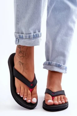 Klapki Damskie Japonki|Klapki Damskie Klasyczne>4F Damskie Japonki Klapki SS23FFLIF061-21S Czarno-Różowe