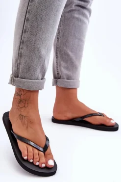 Klapki Damskie Japonki|Klapki Damskie Klasyczne>4F Damskie Japonki Klapki SS23FFLIF064-21S Czarne