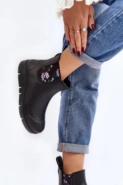 New Damskie Kalosze Stella 773 Lemigo Czarne Damskie Kalosze Damskie|Botki Płaskie