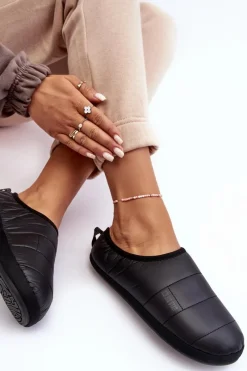 Sale Big Star Shoes Damskie Kapcie Ocieplane Czarne Big Star KK274604