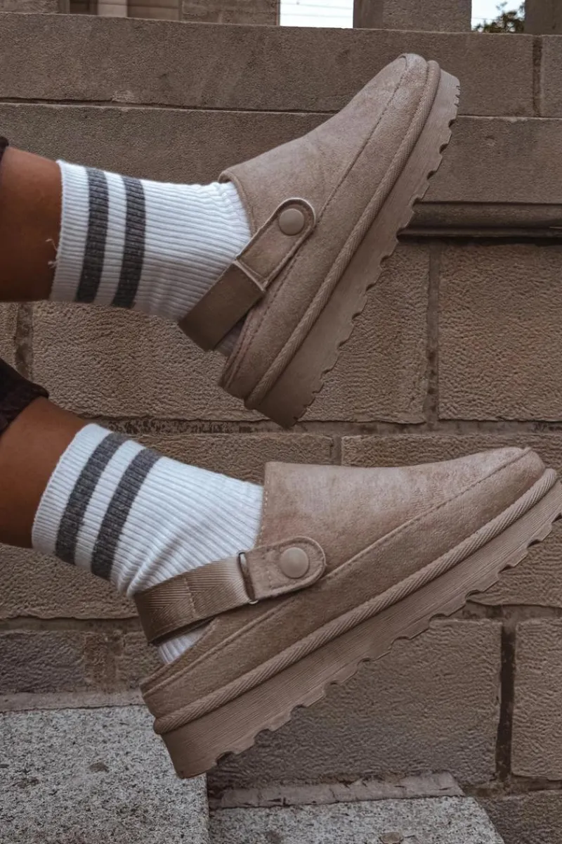 Śniegowce Damskie|Kapcie Klasyczne>Boto Damskie Kapcie Ocieplane Futerkiem Na Platformie Beżowe Azida Beżowy