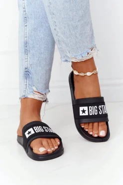 Clearance Big Star Shoes Damskie Klapki Big Star HH274A013 Czarne