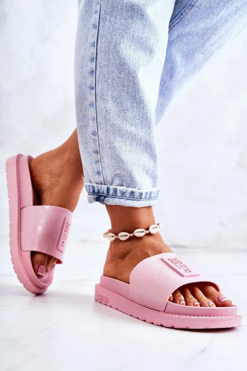 Klapki Sportowe|Klapki Damskie Big Star>Big Star Shoes Damskie Klapki Big Star JJ274A303 Różowe