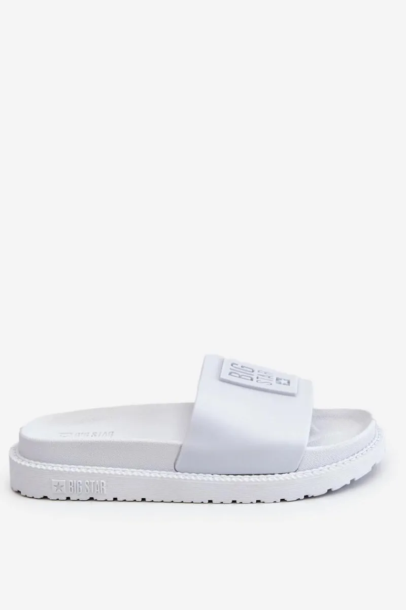 Discount Big Star Shoes Damskie Klapki Big Star LL274428 Białe Biały