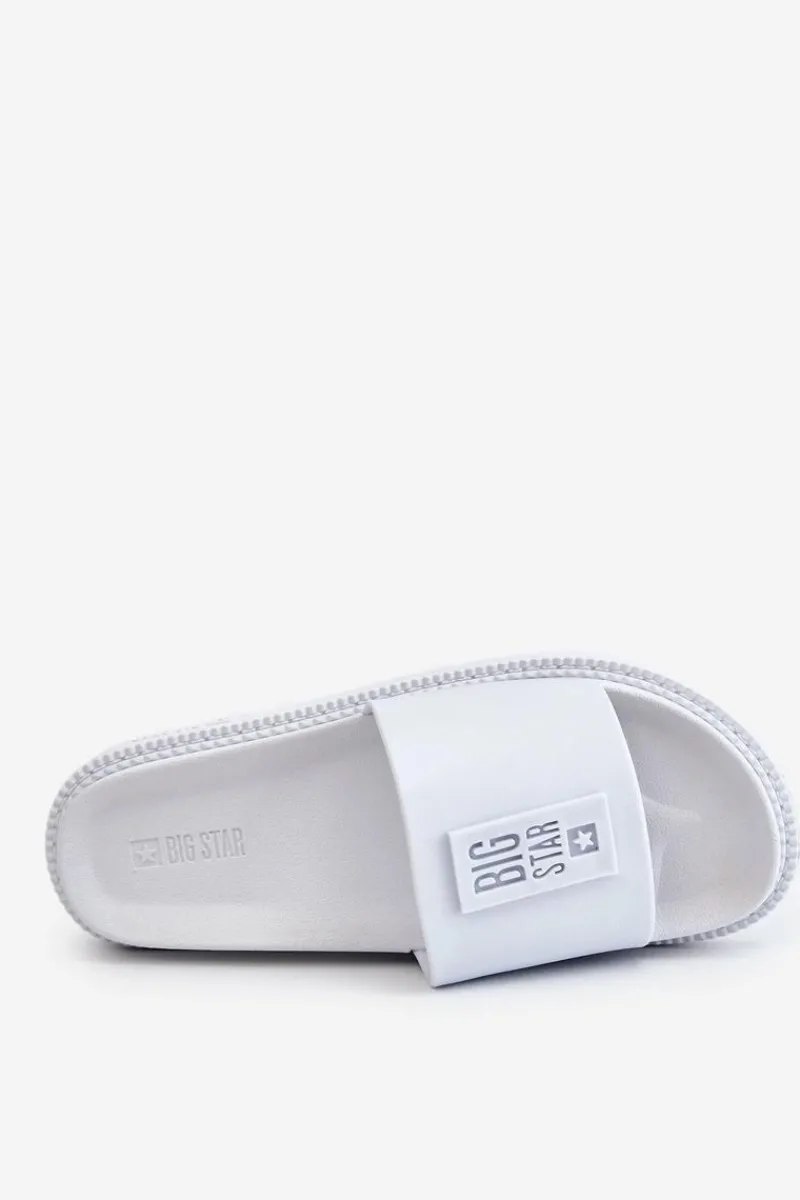 Discount Big Star Shoes Damskie Klapki Big Star LL274428 Białe Biały