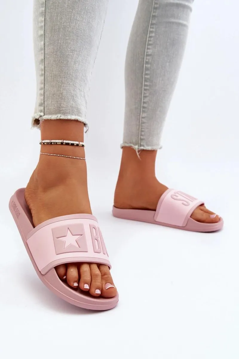 New Big Star Shoes Damskie Klapki Big Star NN274A647 Różowe Różowy
