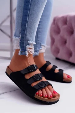 Hot Damskie Klapki Czarne Big Star DD274139 Damskie Klapki Damskie Japonki