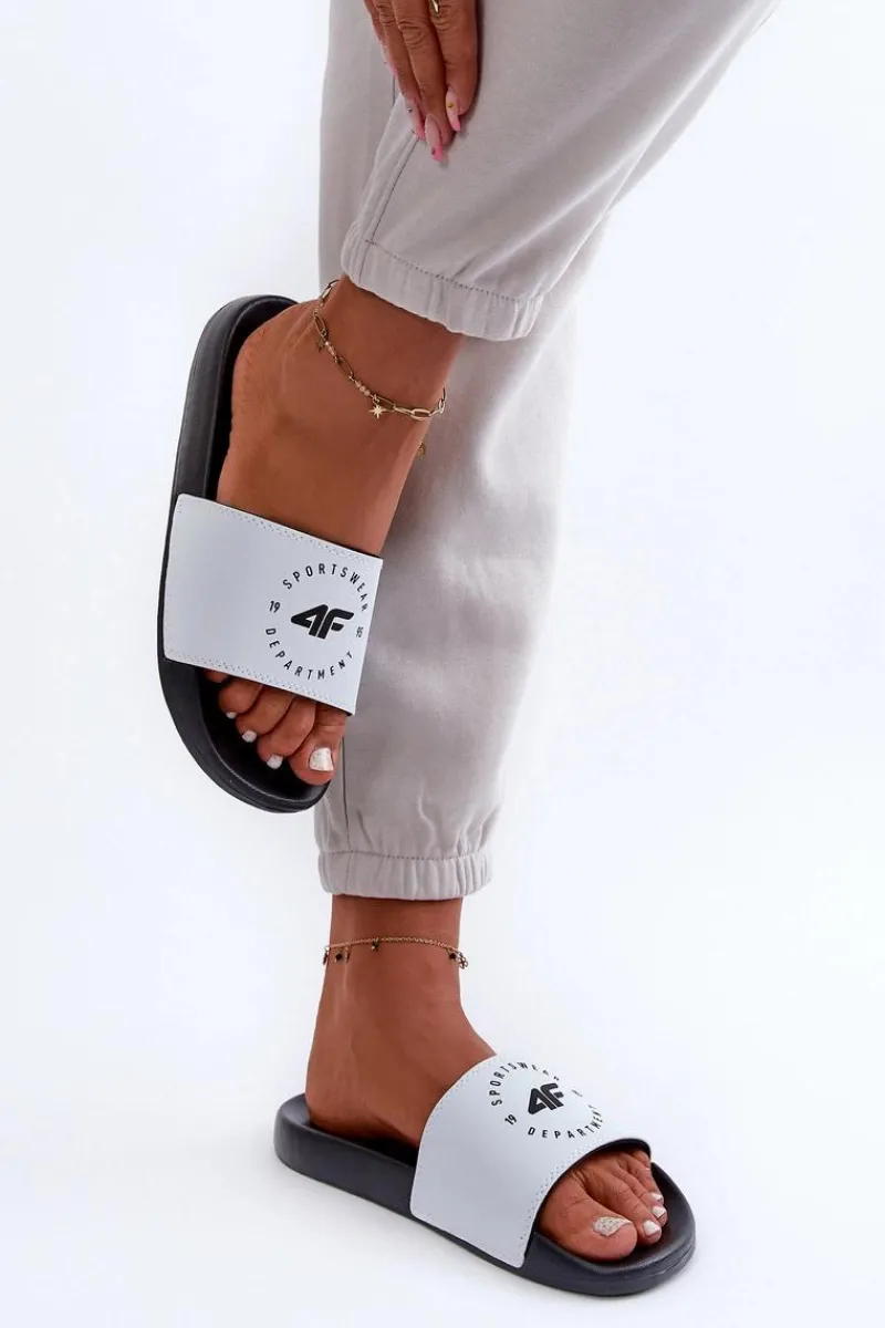 Online Damskie Klapki MM00FFLIF044A-10S Biało-Czarne Damskie Klapki Sportowe|Klapki Damskie Klasyczne