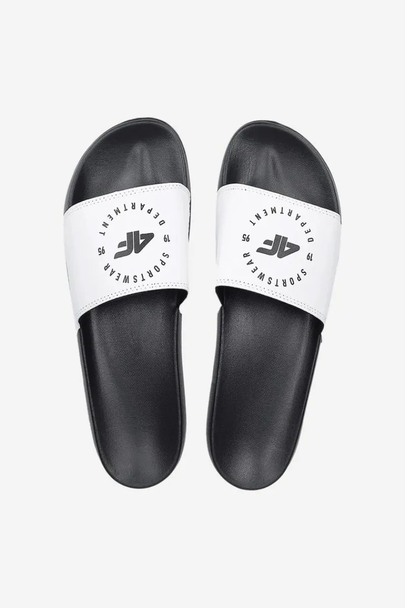 Online Damskie Klapki MM00FFLIF044A-10S Biało-Czarne Damskie Klapki Sportowe|Klapki Damskie Klasyczne