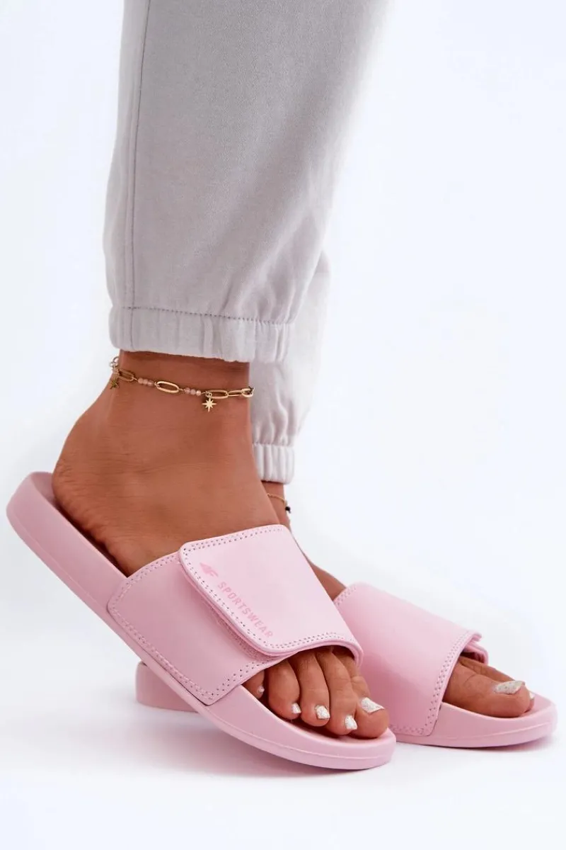 Outlet 4F Damskie Klapki MM00FFLIF031A-56S Jasnoróżowe Różowy