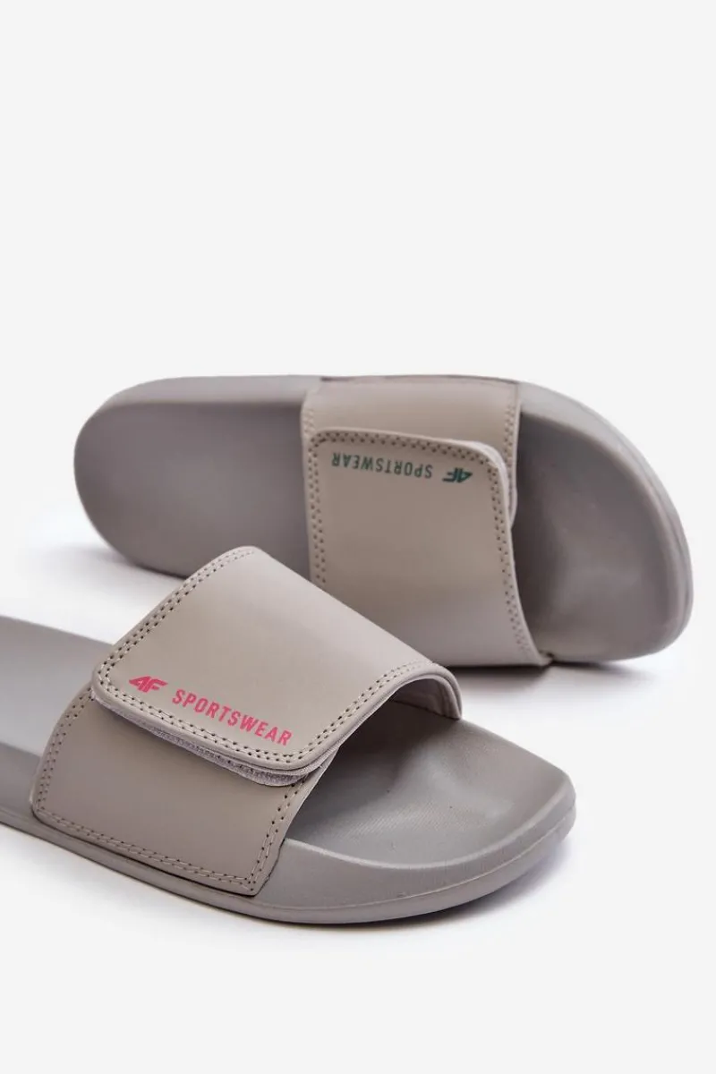 Klapki Sportowe|Klapki Damskie Klasyczne>4F Damskie Klapki MM00FFLIF031A-25S Szare