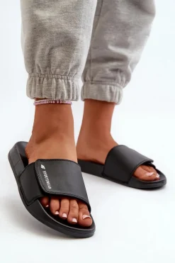 Klapki Sportowe|Klapki Damskie Klasyczne>4F Damskie Klapki MM00FFLIF031A-20S Czarne Czarny