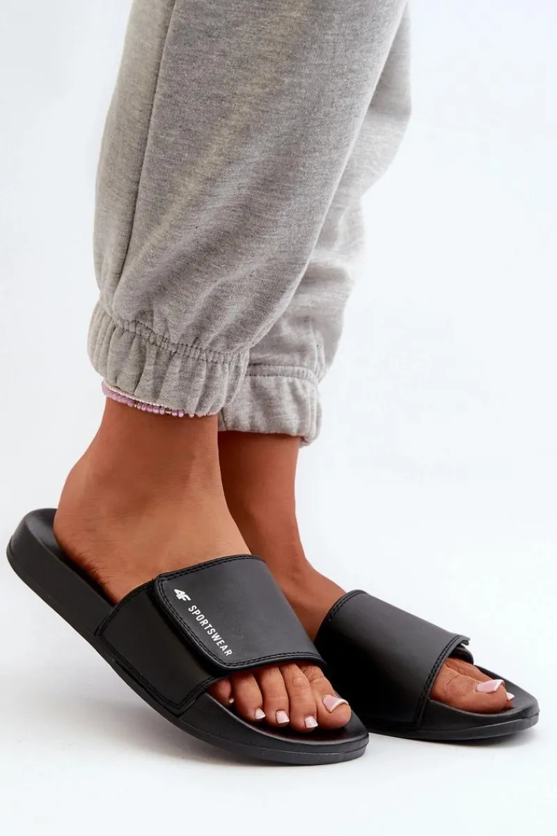 Klapki Sportowe|Klapki Damskie Klasyczne>4F Damskie Klapki MM00FFLIF031A-20S Czarne Czarny