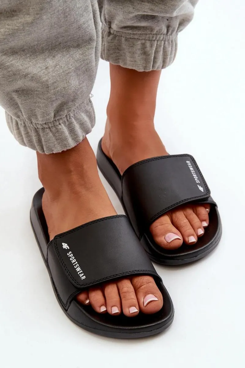 Klapki Sportowe|Klapki Damskie Klasyczne>4F Damskie Klapki MM00FFLIF031A-20S Czarne Czarny