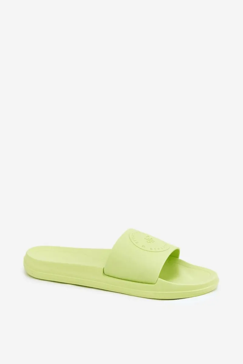 Klapki Sportowe|Klapki Damskie Klasyczne>4F Damskie Klapki MM00FFLIF045-45S Limonkowe Zielony