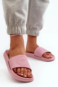 Klapki Sportowe|Klapki Damskie Klasyczne>4F Damskie Klapki MM00FFLIF045-56S Różowe Różowy
