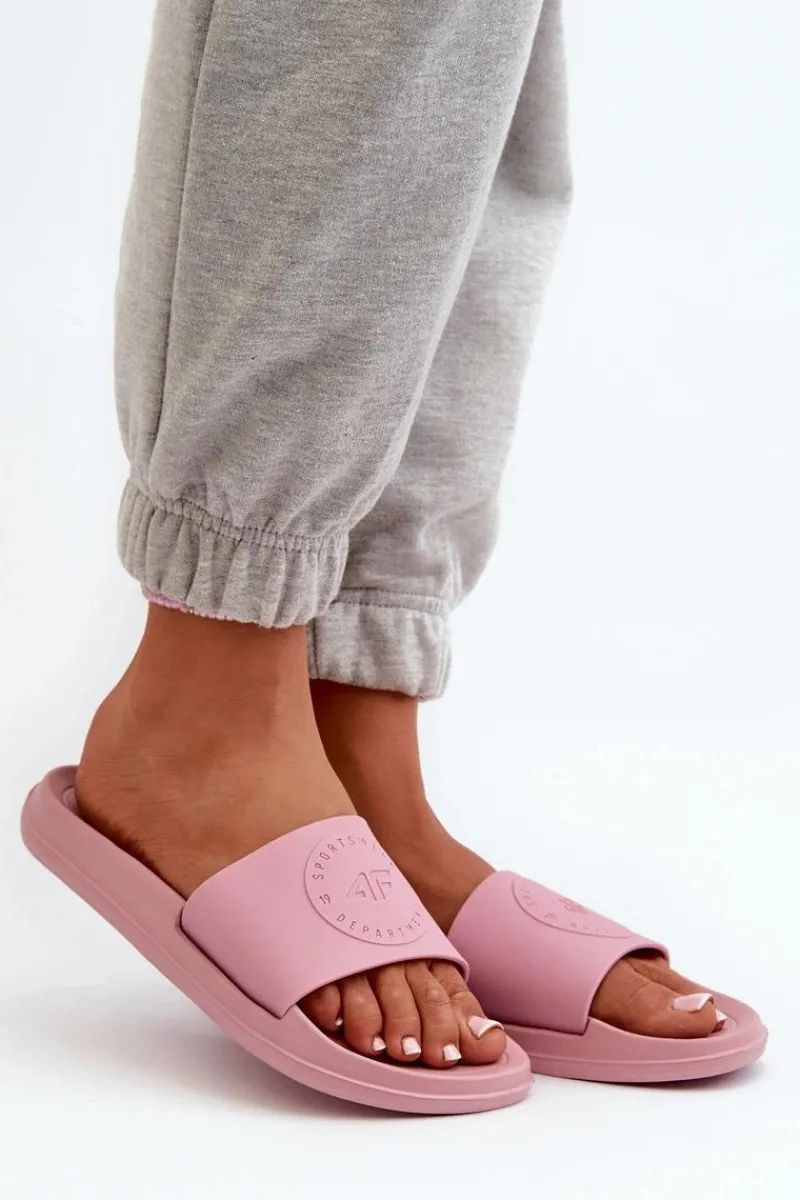 Klapki Sportowe|Klapki Damskie Klasyczne>4F Damskie Klapki MM00FFLIF045-56S Różowe Różowy