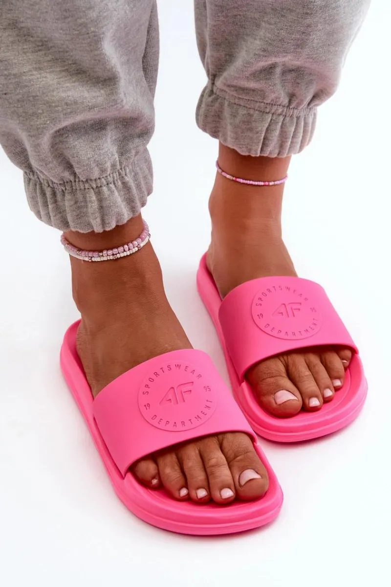 Klapki Sportowe|Klapki Damskie Klasyczne>4F Damskie Klapki MM00FFLIF045-53S Fuksja Różowy