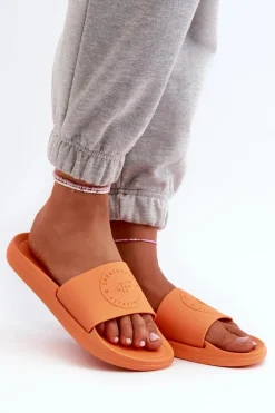 Online 4F Damskie Klapki MM00FFLIF045-70S Pomarańczowe Pomarańczowy