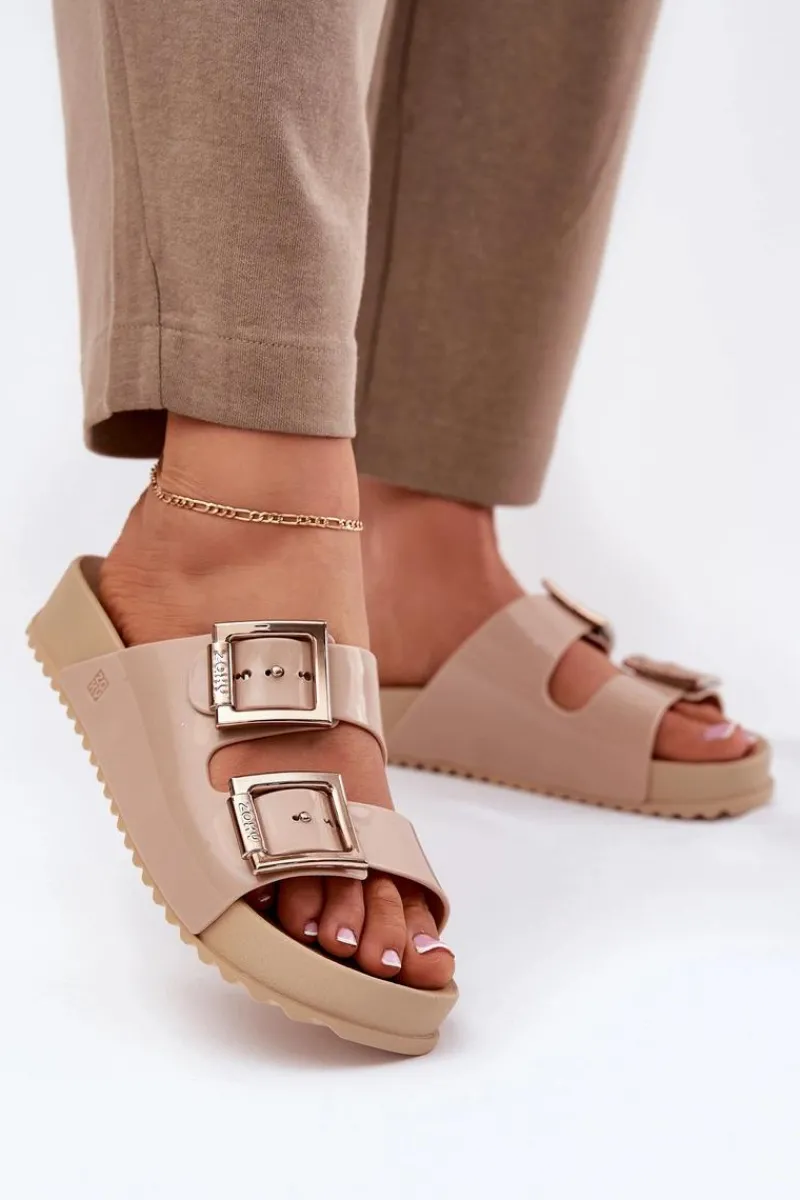 Sale Damskie Klapki Gładkie Pachnące NN285092 Beżowe Damskie Klapki Damskie Klasyczne