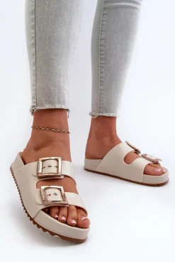 Hot ZAXY Damskie Klapki Gładkie NN285058 Jasnobeżowe