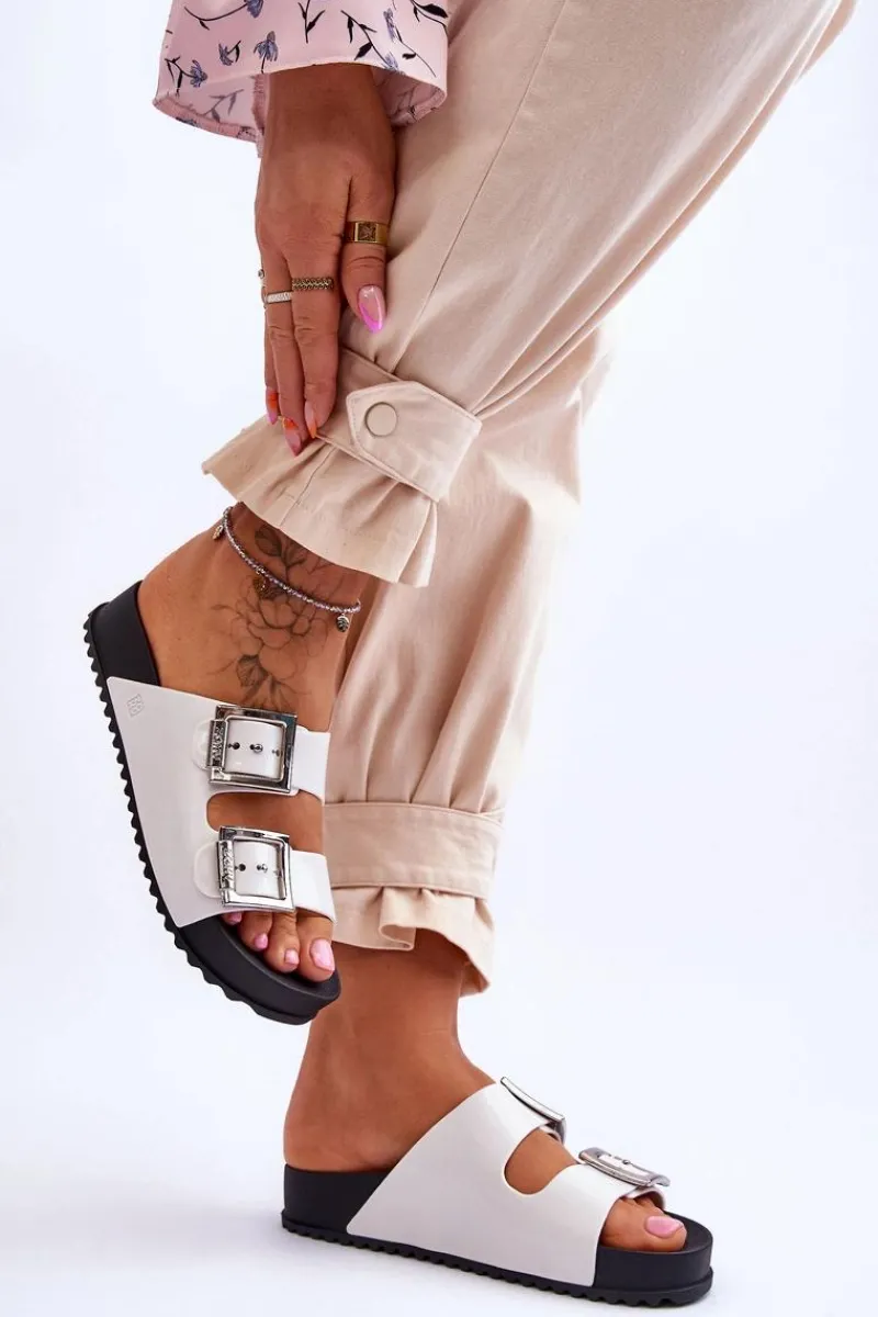 Klapki Sportowe|Klapki Damskie Klasyczne>ZAXY Damskie Klapki Gładkie HH285159 Białe