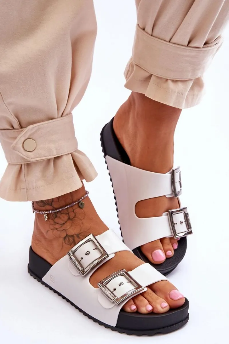 Klapki Sportowe|Klapki Damskie Klasyczne>ZAXY Damskie Klapki Gładkie HH285159 Białe