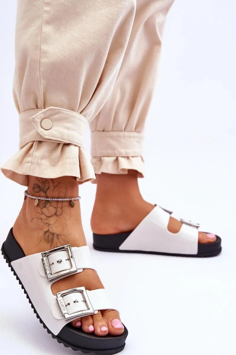 Klapki Sportowe|Klapki Damskie Klasyczne>ZAXY Damskie Klapki Gładkie HH285159 Białe