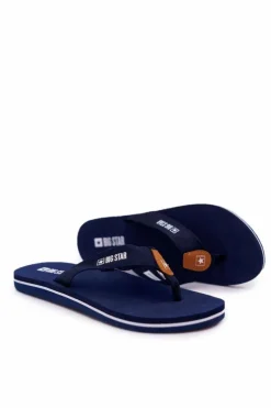 Best Big Star Shoes Damskie Klapki Japonki Big Star DD274A254 Granatowe