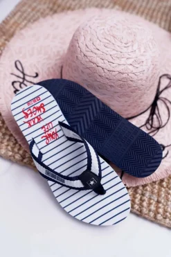 Discount Damskie Klapki Japonki Big Star DD274A250 Granatowe Damskie Klapki Damskie Big Star|Klapki Damskie Japonki