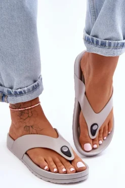 Klapki Damskie Japonki|Klapki Na Platformie></noscript>Boto Damskie Klapki Japonki Na Platformie Szare Bellitta