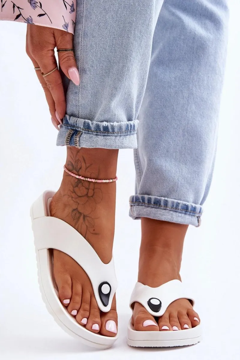 New Damskie Klapki Japonki Na Platformie Białe Bellitta Damskie Klapki Damskie Japonki|Klapki Na Platformie