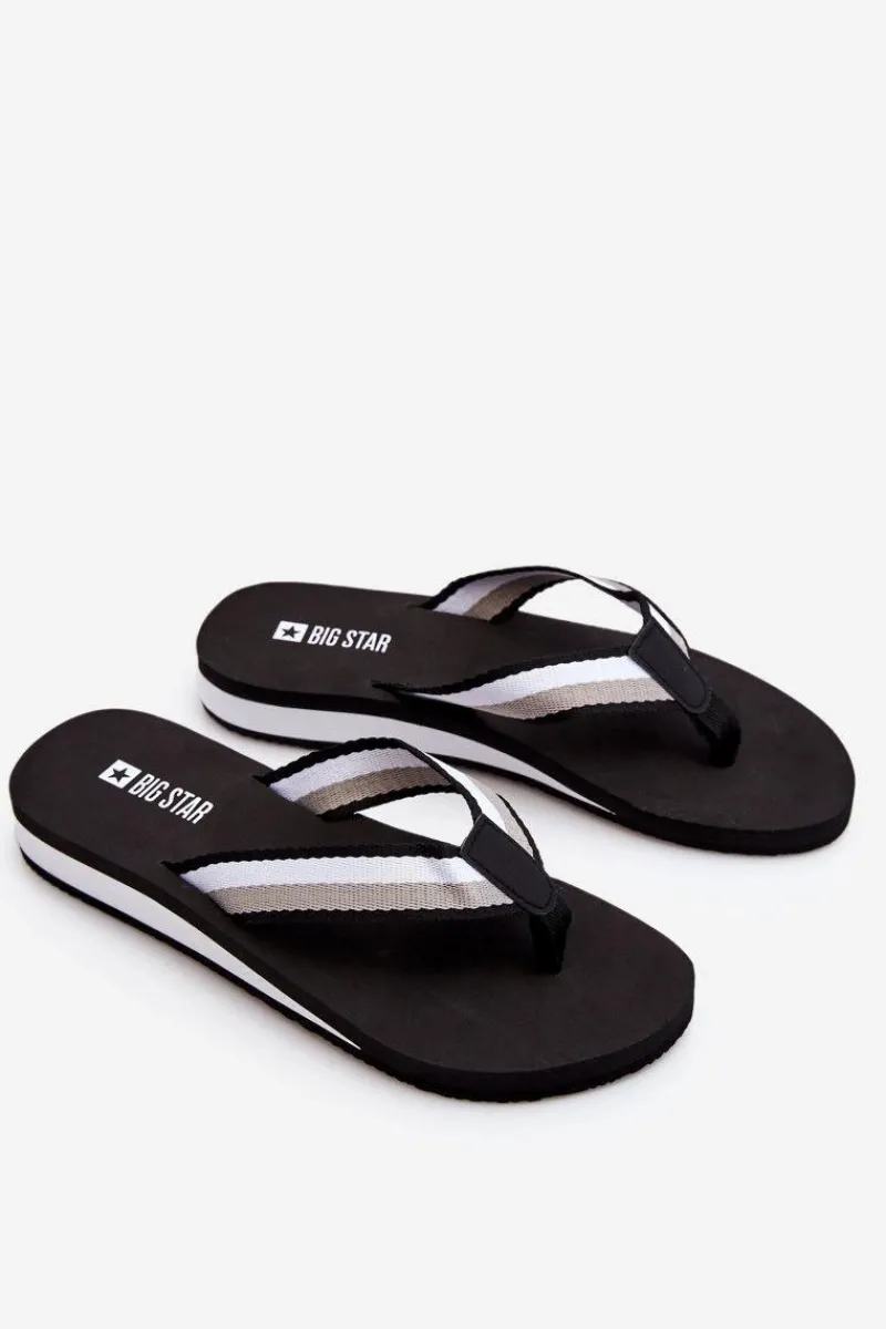 New Big Star Shoes Damskie Klapki Japonki Na Platformie Big Star LL274781 Czarne Czarny