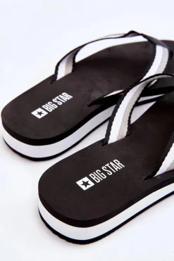 New Big Star Shoes Damskie Klapki Japonki Na Platformie Big Star LL274781 Czarne Czarny