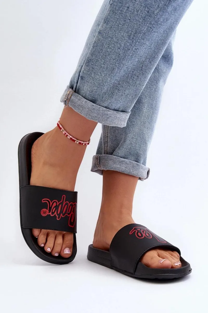 Best Damskie Klapki LCW-24-42-2483L Czarne Damskie Klapki Damskie Klasyczne