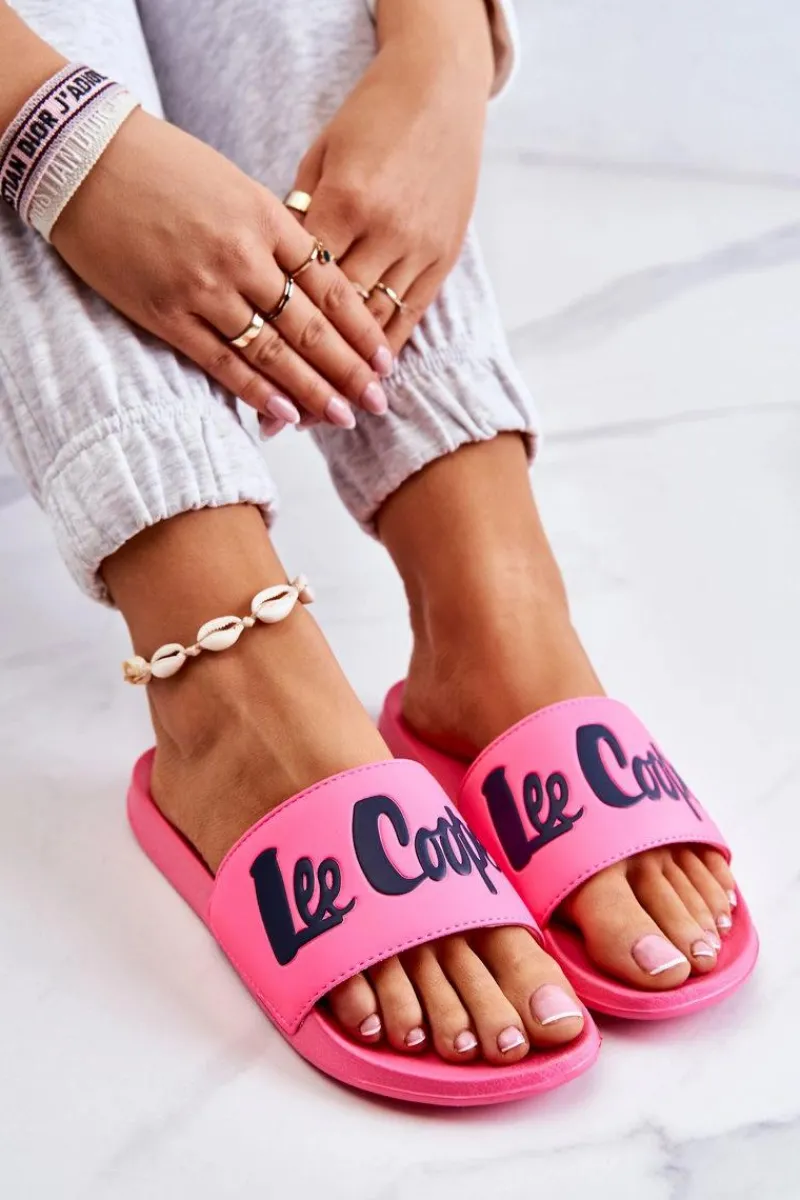 Best Lee Cooper Damskie Klapki LCW-22-42-1000 Neonowy Róż