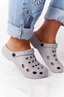 Sale Boto Damskie Klapki Na Basen Do Ogrodu Szare Piankowe EVA Szary