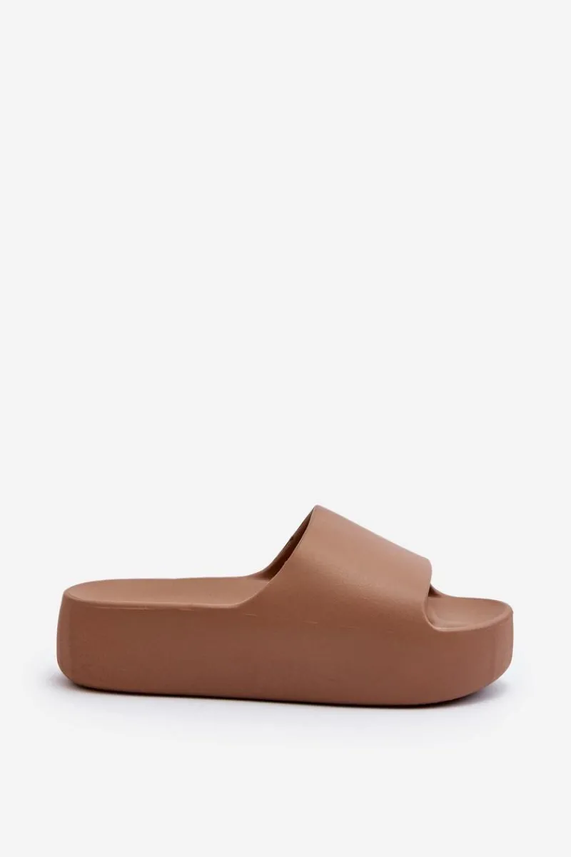 Best Damskie Klapki Na Grubej Podeszwie Brązowe Oreithano Damskie Klapki Damskie Klasyczne