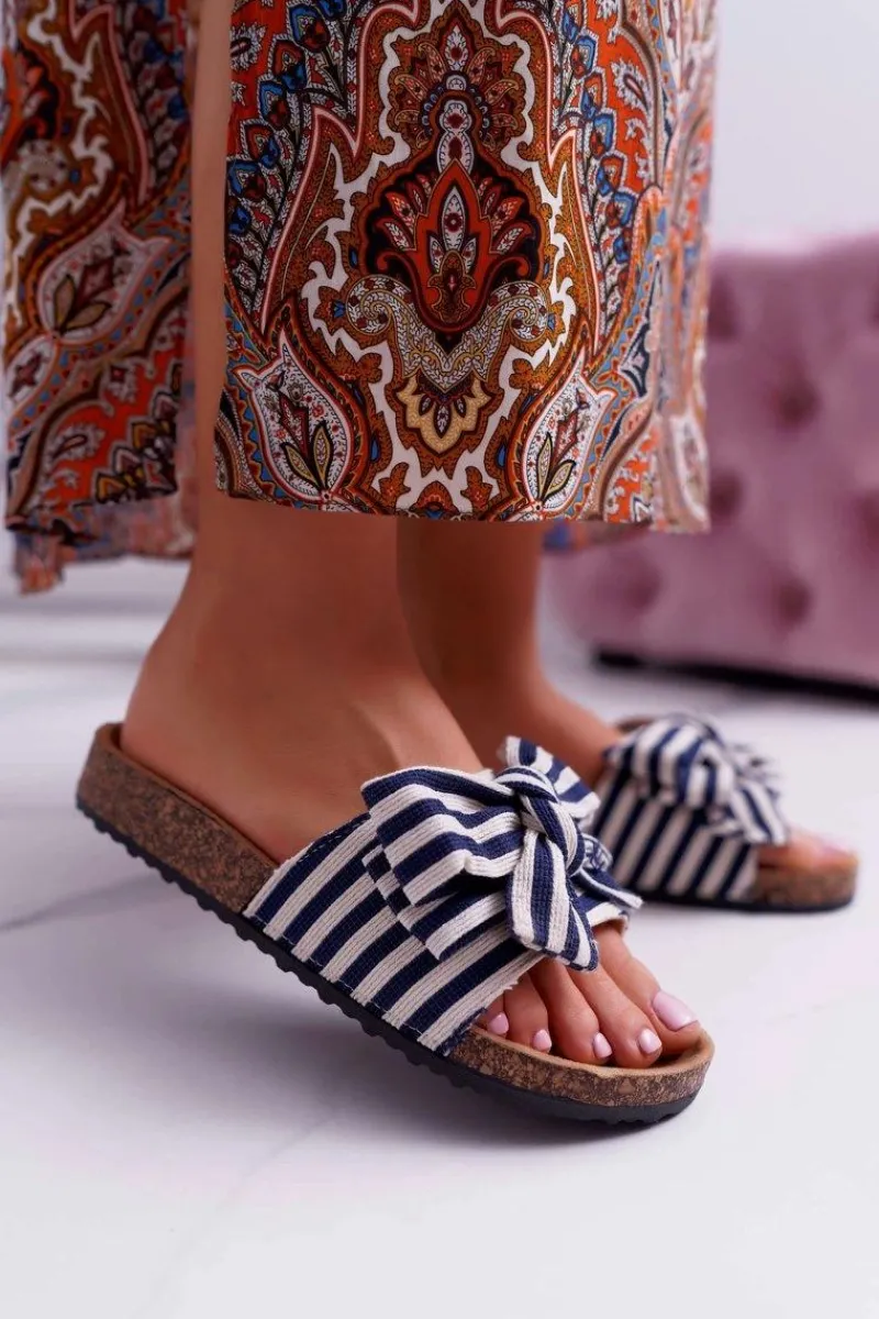 Best Damskie Klapki Na Korku Kokarda Marynarskie Myrtens Damskie Klapki Korkowe|Klapki Damskie Klasyczne