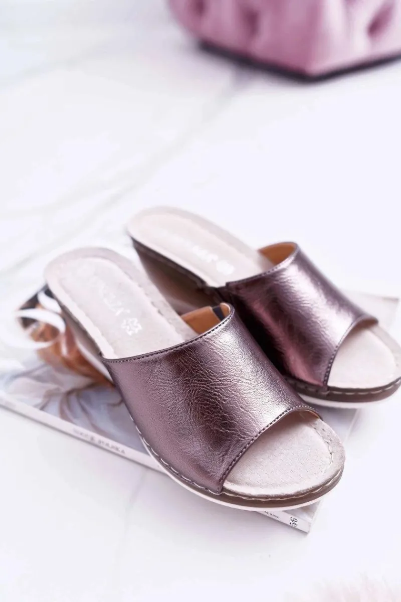 Klapki Na Koturnie|Klapki Na Obcasie>Buty damskie Vinceza Damskie Klapki Na Koturnie Eleganckie Metaliczne Loca