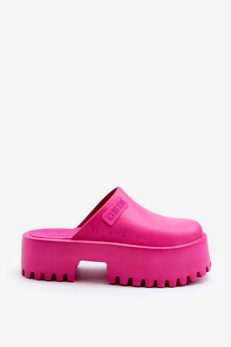 Klapki Damskie Big Star|Klapki Damskie Klasyczne>Big Star Shoes Damskie Klapki Na Masywnej Podeszwie Big Star NN274019 Fuksja Różowy