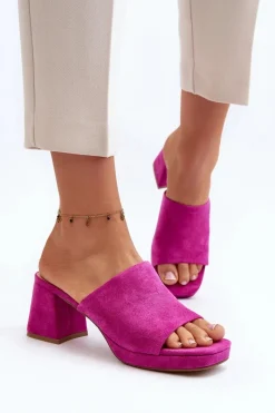 Sale Damskie Klapki Na Obcasie Fuksja Bralya Damskie Klapki Na Obcasie|Klapki Damskie Klasyczne