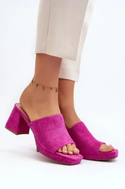 Sale Damskie Klapki Na Obcasie Fuksja Bralya Damskie Klapki Na Obcasie|Klapki Damskie Klasyczne