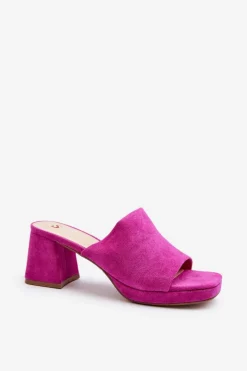 Sale Damskie Klapki Na Obcasie Fuksja Bralya Damskie Klapki Na Obcasie|Klapki Damskie Klasyczne