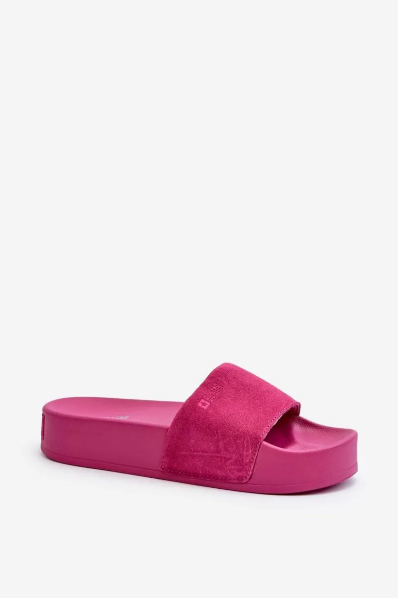 Hot Damskie Klapki Na Platformie Zamszowe Big Star NN274A672 Fuksja Damskie Klapki Damskie Big Star|Klapki Na Platformie